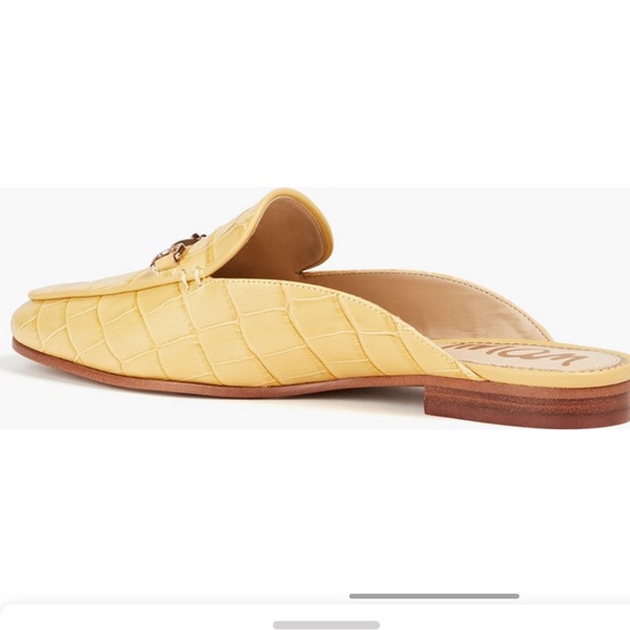 Sam Edelman Linnie embellished croc-effect leather slippers size 9.5 Desert Sun - Picture 3 of 15